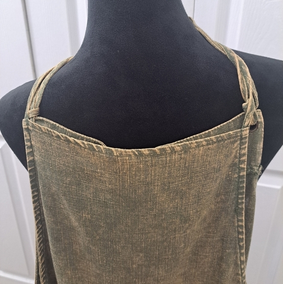 NWT 100% Washed Linen Olive Green Heather Romper - Picture 5 of 14